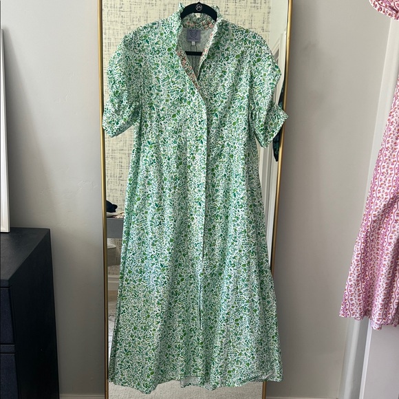 Elegant Green Floral Maxi Dress